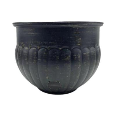 China New Design Cheap Price Eco-friendly 15 Inch Metal Rounded Planter Storage Hose Pot For Indoor And Outdoor for sale