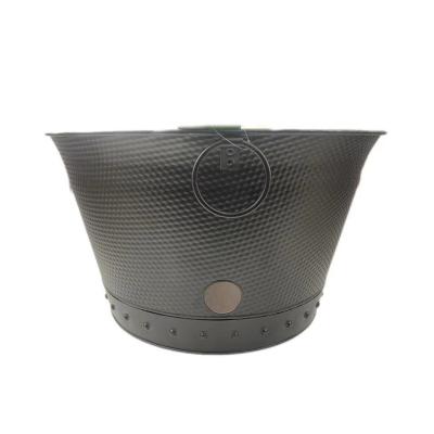 China Wholesale Durable High Quality 20.7 Inch Black Stand Metal Riveted Pipe Storage Pot With Handle For Outdoor Garden for sale