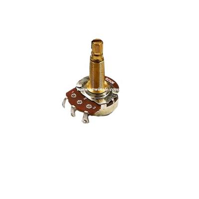 China PC Pins A250K B250K A500K B500K 24mm Brass Guitar Potentiometer for sale