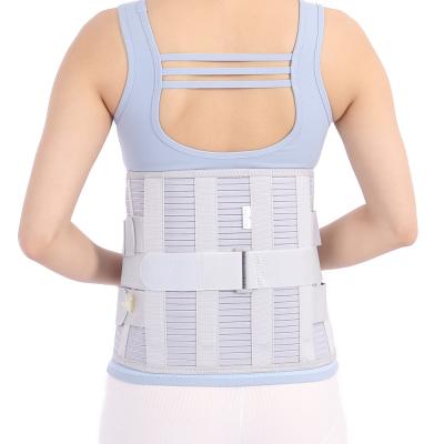 China Quality elastic fabric and support bar adjustable orthopedic waist back breathable lumbar support belts tie gray pp aluminum fabric good quality for sale