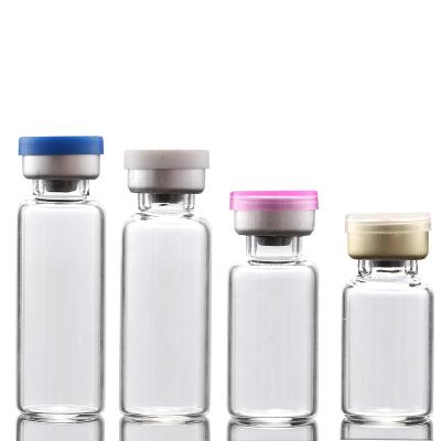 China Personal Care Custom 10ml Clear Tube Medicine Chemical Glass Bottle With Butyl Cap for sale