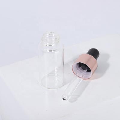 China Personal Care Essential Oil 3ml Sample Bottle 4ml 5ml Transparent Glass Bottles With Dropper Lid for sale