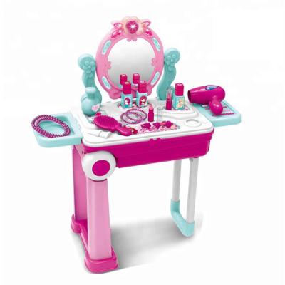 China Amazon Kid Beauty Salon Toy Princess Dresser Pretend Plastic Makeup Toy Girl Play Set 61.5*41*59 for sale