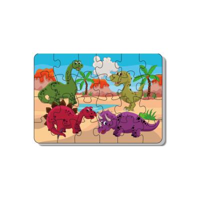 China Educational Toy 24pcs Cardboard Dinosaur Puzzle for sale