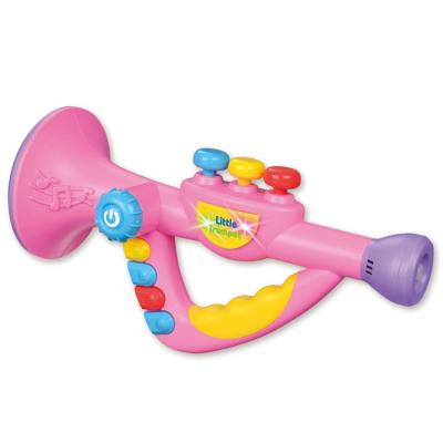 China Toy Most Battery Powered Popular Multifunctional Cartoon Musical Instrument Switch Voice Horn Trumpet Plastic Electric Toy For Children for sale