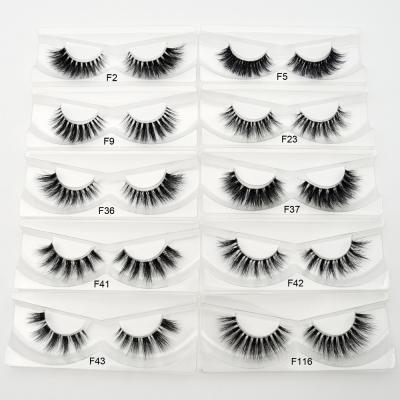 China 3D Make Clear Strip Mink Lashes Seller 3D Mink Eyelashes Private Label 5d Strip Crystal Collection Lashes F Series for sale