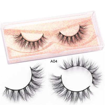 China Natural Long Strands 3D Mink False Eyelashes Full Strip Lashes Handmade Volume Natural False Eyelashes Makeup A04 for sale