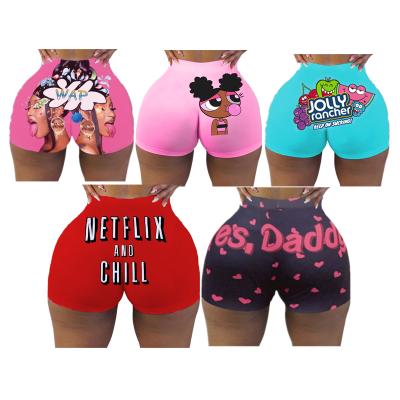 China New QUICK DRY Summer Biker Yoga Tank Top Basketball Shorts Plus Size Women Snack Candy Cartoon Shorts Custom Embroidered Shorts for sale