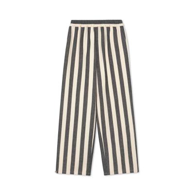 China Wholesale Fashionable Black Anti-Wrinkle Tapes Drawstring Leg Pants Women Loose Trousers for sale