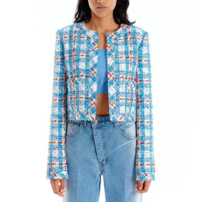 China wholesale Anti-wrinkle style spring plaid the new bar cardigan sweater jacket coat fashion office women jacket for sale