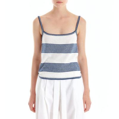 China New Customized Stylish Sleeveless Causal Tank Top QUICK DRY Madame Knitted Striped Summer Tops For Sale for sale