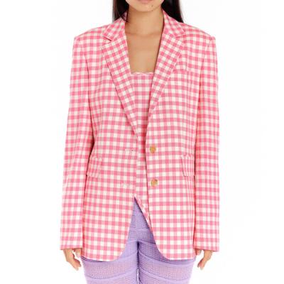 China China Supplier New Design Breathable Winter Luxury Pink Plaid Jacket Ladies Blazer And Jacket for sale