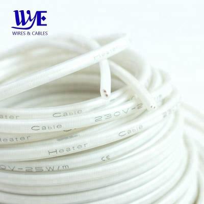 China Buildings Silicone Rubber Electric Parallel Heating Cable 25W 30W 40W 50W Floor Heating for sale