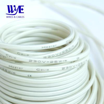 China Buildings 230V 25W/M Parallel Silicone Floor Heating Heater Cable for sale