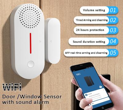 China APP Home Bestselling Home White Control WiFi Smart Door and Window Entry Alarm Smart Door and Window Sensor for sale