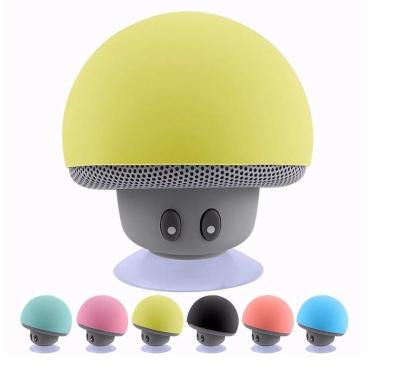 China BT Wireless Portable Mushroom Factory Supply Silicone Suction Cup Cute Mini Wireless Speaker for sale