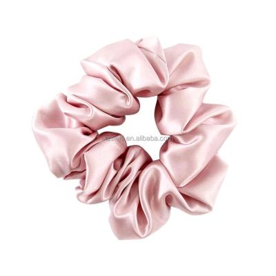 China Hairdressing Customized Silk Hair Scrunchies Ties 100% Pure Silk Luxury Hair Bands Silk Scrunchy Hair Bands for sale