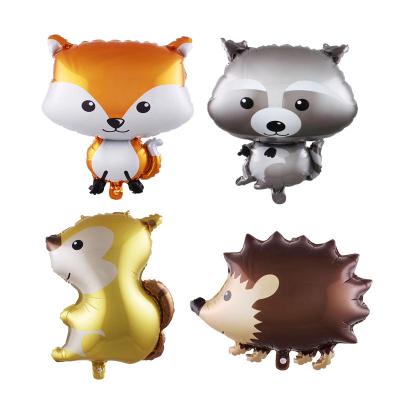 China Party Supplies Forest Cartoon Raccoon Fox Hedgehog Foil Animal Balloon for Kids Birthday Party Celebration Party Decorations for sale