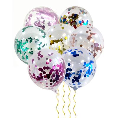 China Wholesale Party Decoration 12inch Confetti Latex Balloon Transparent Latex Balloon Wedding Decoration Birthday Decor Supplies for sale