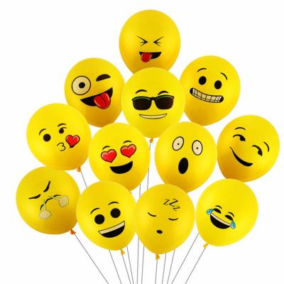 China Latex 12 Inch Yellow Cartoon Meme Emoticon Face Latex Balloon Supplies For Party Decorations for sale