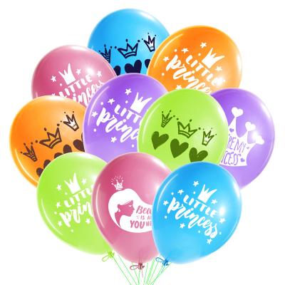 China High Quality Princess Crown Party Theme Party Decoration Latex Balloons Girls Birthday Party Baby Shower Decoration Wholesale Supplies for sale