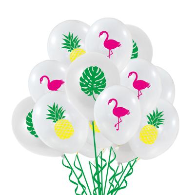 China Wholesale 12inch Summer Flamingo Pineapple Turtle Leaf Party Decorations Hawaiian Tropical Latex Balloon Party Theme Party Decorations for sale