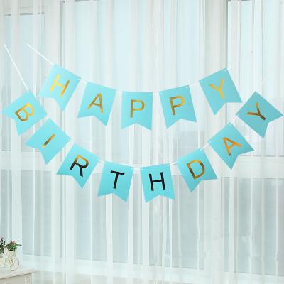 China Happy Birthday Flags Pennant Banners Paper Fishtail Supplies for Party Decorations for sale