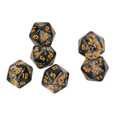 China Factory Price RPG Shaker Tower D20 Factory Price White Custom Metal Zinc Alloy Plastic Colorful Board Game Polyhedral Dice for sale