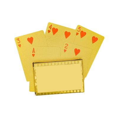 China Eco - Friendly Custom 24k Gold Poker Set Plastic Waterproof Playing Cards With Box for sale