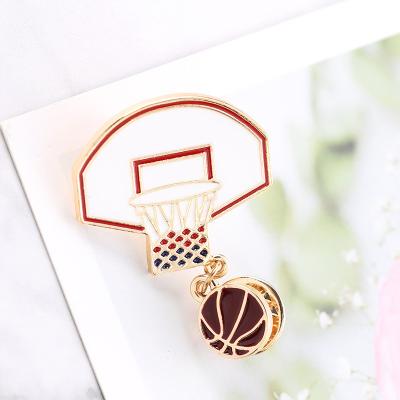 China Custom Europe Basketball Pin With Basket Sport Pin Badge for sale