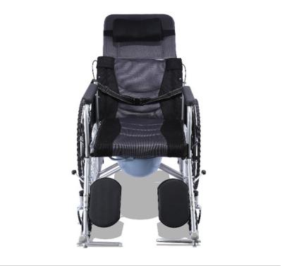 China Carbon Steel Thickened Full Reclining Comfort Wheelchair Wheelchairs Cheap Price With Commode for sale