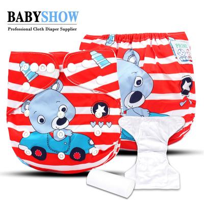 China Printed Double Row PUL Print Reusable Diaper Cloth Diapers Instant Organic Waterproof PUL Diaper for sale