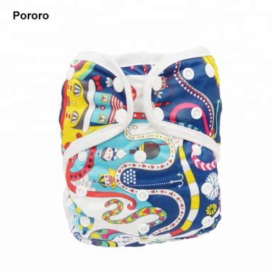 China Printed Hot Sale Baby Cloth Diapers Eco-Friendly AIO Healthy Materials for sale