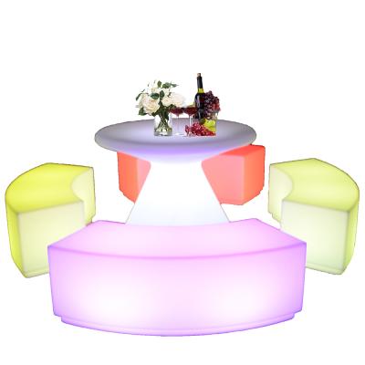 China Modern led cocktail table /Cheap glowing plastic led cocktail table illuminated plastic led cocktail table for sale