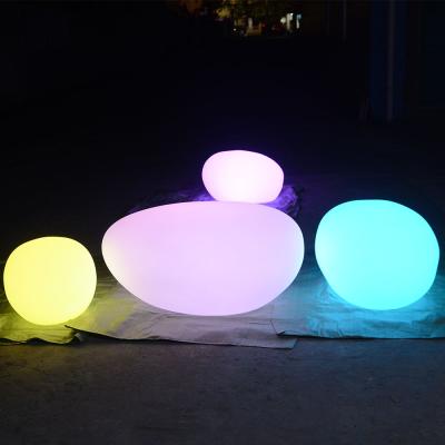 China Decorative & Co-exit Practice Earth Sign Stone Lights Lawn Garden Stone Light Rechargeable Led Stone Light for sale