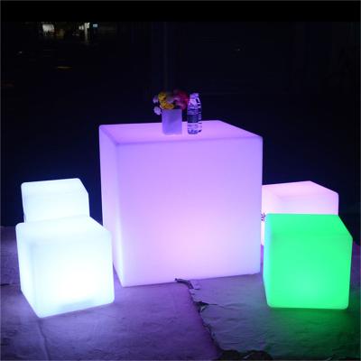 China Modern 20cm Color Changing LED Cube Chairs Led Stool Luminous Chair IP65 Illuminated Control Led Cube for sale