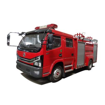 China Stainess steel left hand drive double row cabin 6 seats 5 ton water foam tanker diesel engine emergency dongfeng fire truck for sale for sale