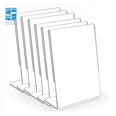 China Single Plexi Advert Frame for Restaurants Clear Acrylic Oblique Back Rack 8.5x11, Large Plastic Table Menu Display Holder, Single Plexi Advert 6 Pack Sign Frame for sale