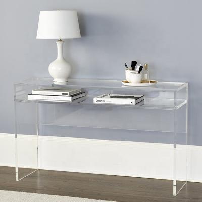 China High Polished Lucite Clear Acrylic Console Office Hallway Console Table Hallway Office Acrylic Console Table for sale