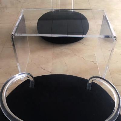 China Unique designed polishing modern perspex coffee table transparent acrylic coffee table for sale