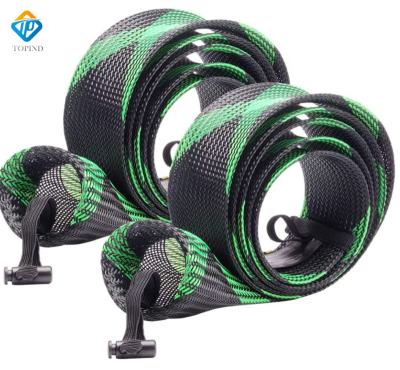 China Prevent PET Rod Sleeve Braided ROHS Rod Sock Fishing Rod Cover From Rod Tanglers TOPIND Cutomized With Buckle for sale