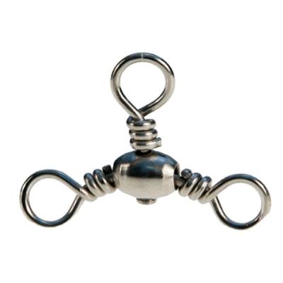 China Stainless steel and brass fishing swivels 3 way barrel swivel cross line swivels for a great handing for sale