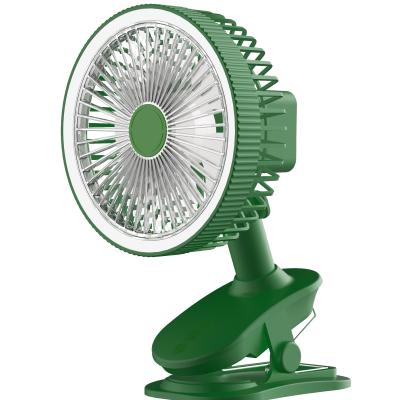 China Led Mini Clip Fan For Stroller 6 Inch Rechargeable Battery Rechargeable Battery Portable Swing House Electric Led Night Light Stroller Fan for sale