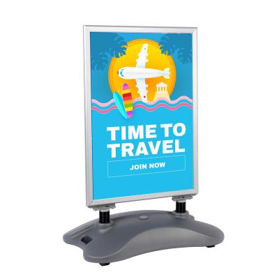 China Sand Base / Water Base CYDISPLAY A0 Aluminum Sign Holders Sand Base Double Side Water Resistant Poster Holder For Beach Advertising for sale