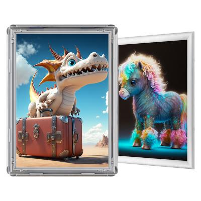 China Durable CYDISPLAY 30mm Silver Aluminum Alloy A3 Instant Photo Frame Vertical Quick Change Poster Frames For Promotional for sale