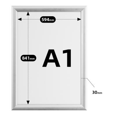 China CYDISPLAY 30mm A1 Photo Durable Vertical Aluminum Film Quick Change Snap Poster Frames For Wall Display Advertising for sale