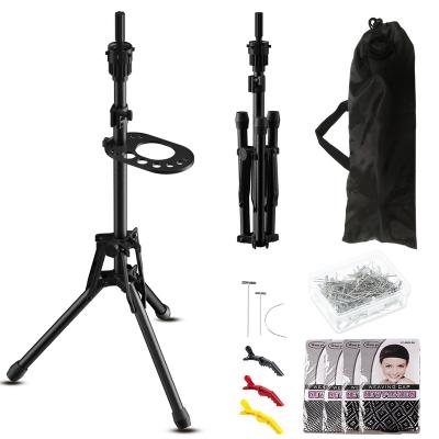 China Portable Adjustable Strong Stability CYDISPLAY Wig Tripod Stand Mannequin Heavy Duty Tripod Holder Stand For Wigs for sale