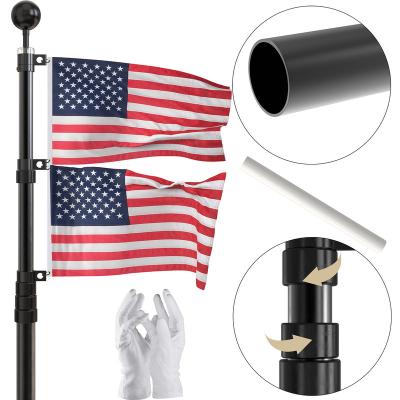 China For CYDISPLAY Residential Aluminum Flagpole Kit Black Flexible Telescoping Flagpole Flagpole Residential Garden Yard for sale