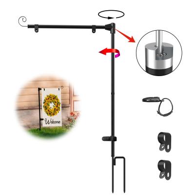 China For CYDISPLAY 40in House Rotating Aluminum Flagpole Flagpole Black Outdoor Flagpole In Ground Flagpole for sale