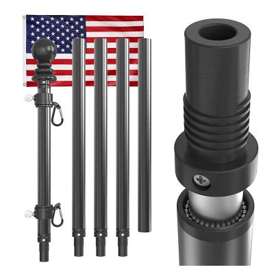 China For Black House CYDISPLAY 6FT Flag Pole Holder Tangle Flagpole Kit With Bracket Anti-entanglement Aluminum Hand Flag Pole for sale